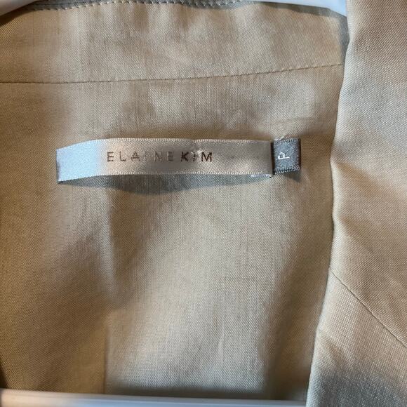 Elaine Kim Luxe Sheer Ramie Classic Boyfriend Blazer Cream Women's Size P‎ (XS) - Picture 5 of 6
